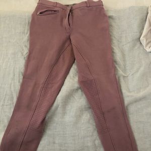 Horze dust rose cotton high rise knee patch breeches